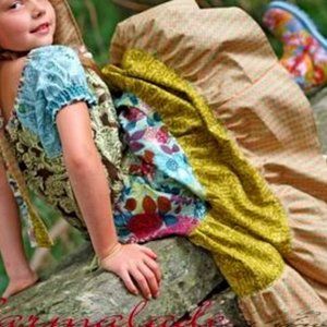 Handmade 3 pc boho dress pinafore patchwork set